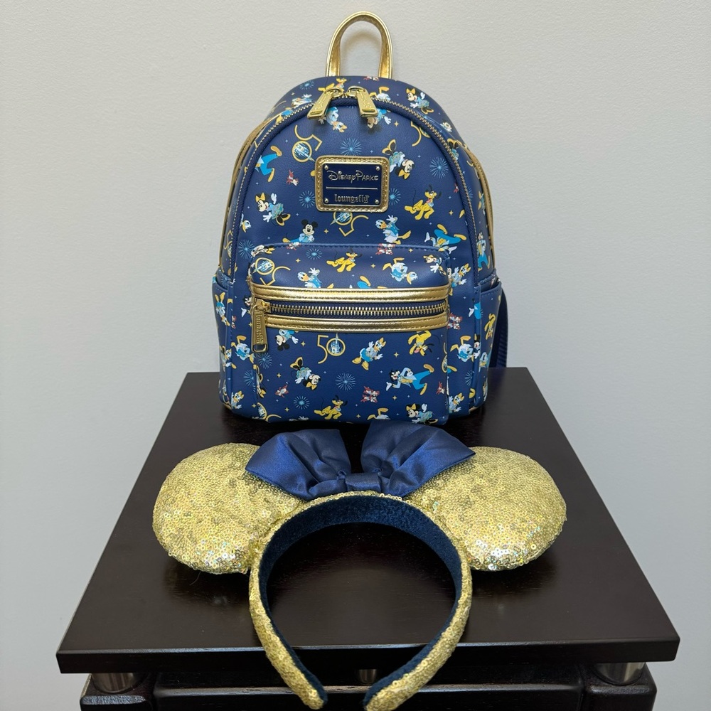 Loungefly Disney 50th Anniversary Backpack and Matching Ears